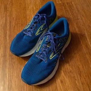 Brooks glycerin 20 men’s shoes - size 12.5- bright blue w yellow accent